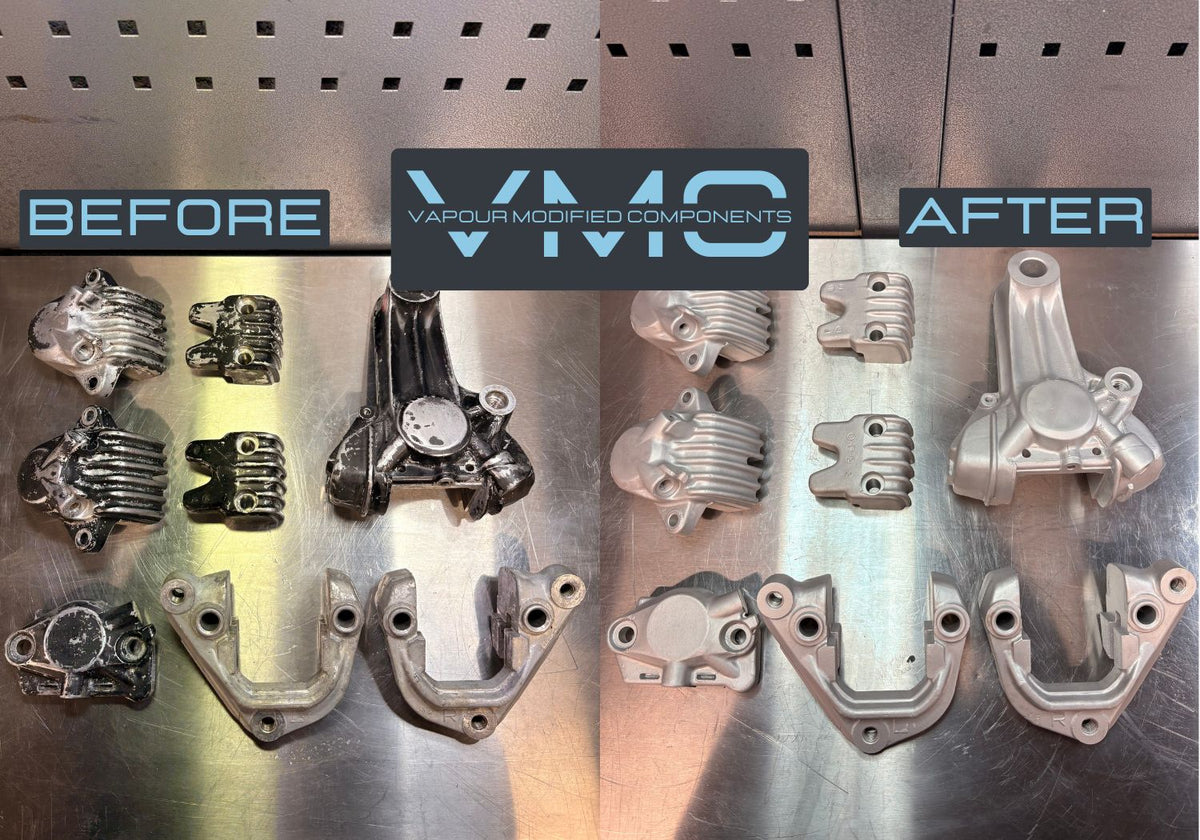 Restored aluminium component finish